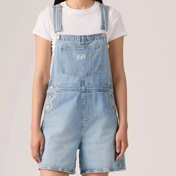 Levi's Classic Blue Denim Overalls shortalls EC!! - Picture 2 of 9